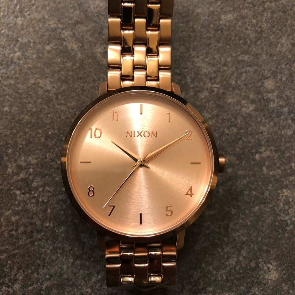 Rose gold Nixon watch